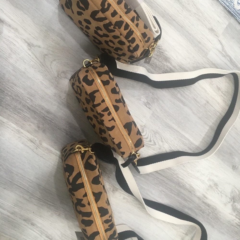 Clare V Midi Suede Leopard Sac Crossbody Clutch - Picture 11 of 13